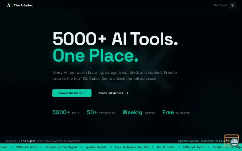 Screenshot of The AI Index