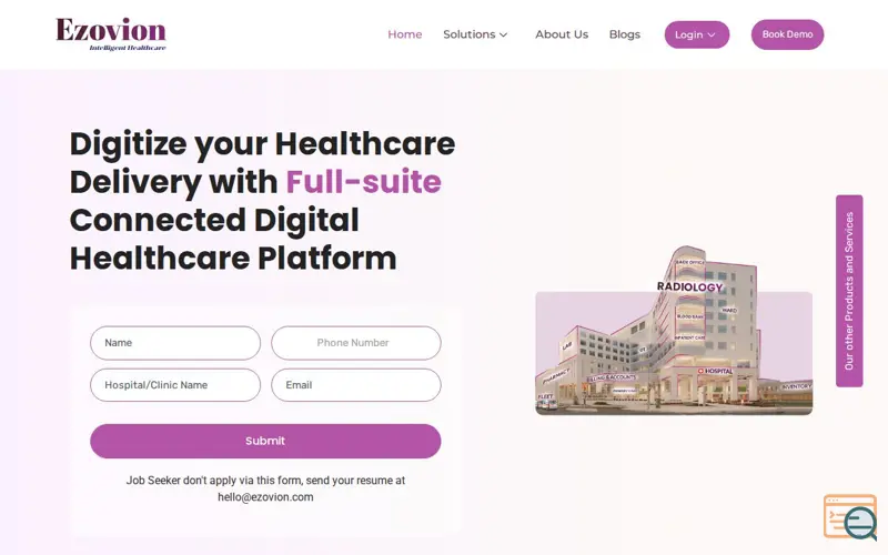 Screenshot of Ezovion Hospital Software