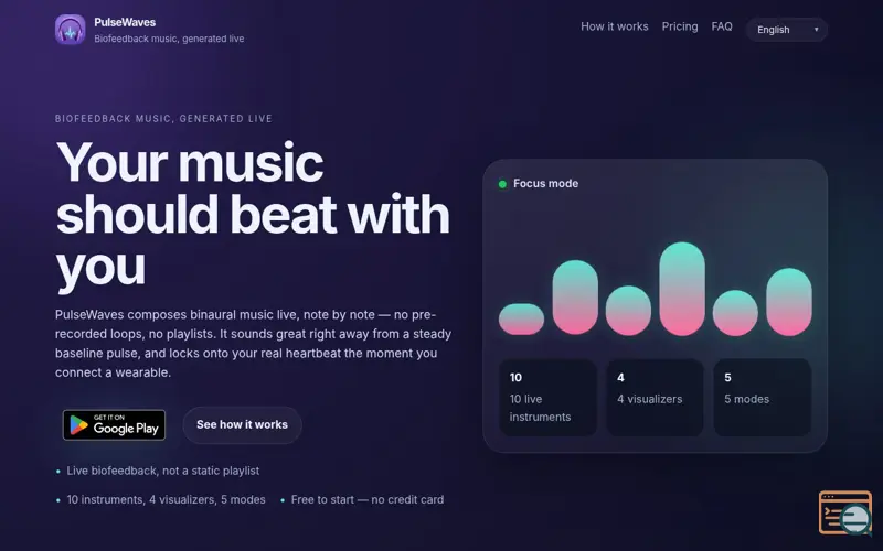 Screenshot of PulseWaves