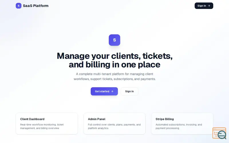 Screenshot of Client flow