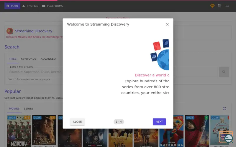 Screenshot of Streaming Discovery, a launch using Ibotta