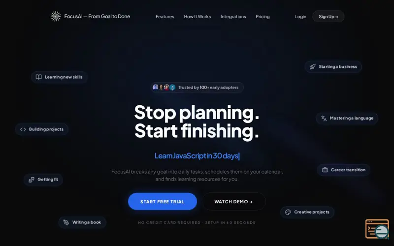 Screenshot of FocusAI