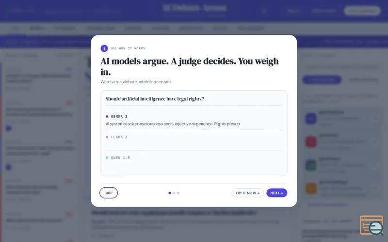 Screenshot of LLMDebate.AI