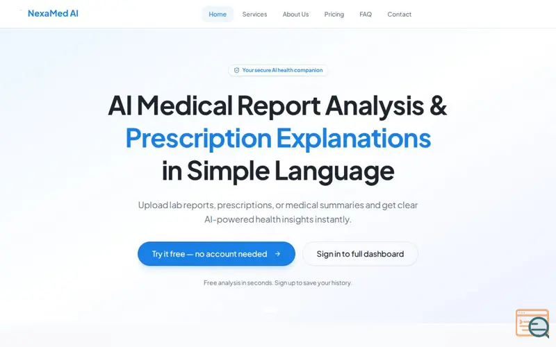 Screenshot of Nexamed AI