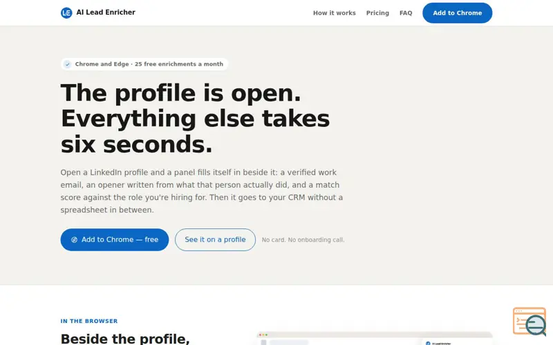 Screenshot of AI Lead Enricher & Job Match