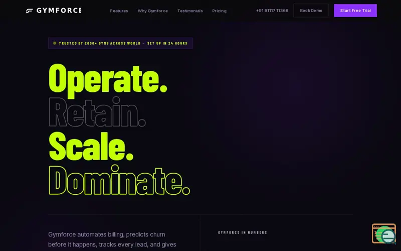 Screenshot of GymForce