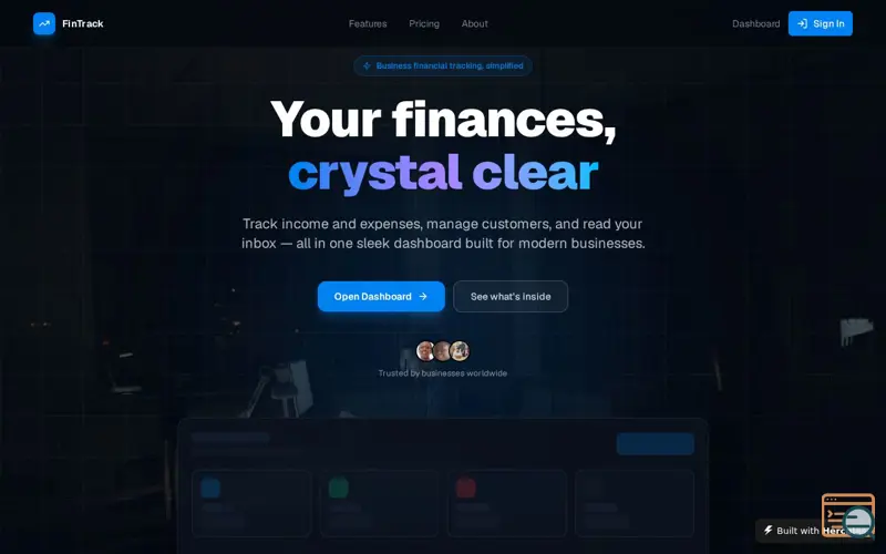 Screenshot of Business Financial Tracker