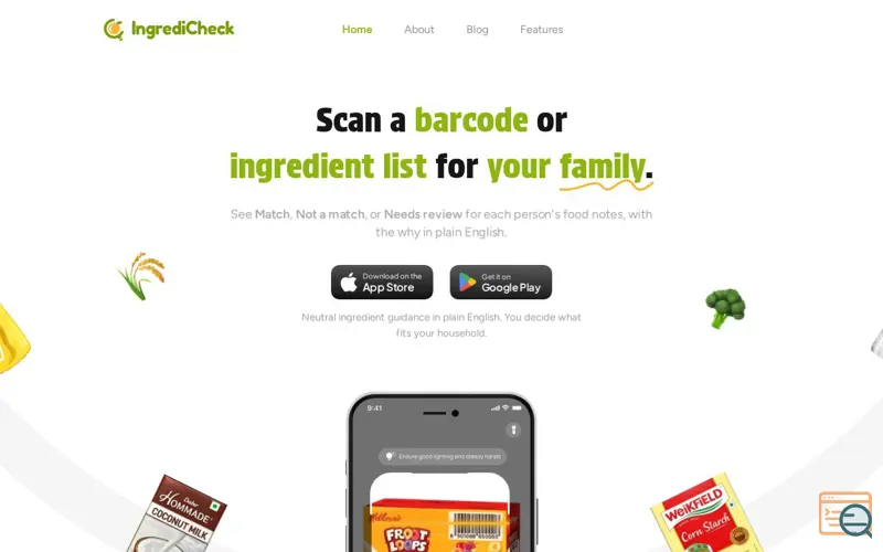 Screenshot of IngrediCheck Version 2
