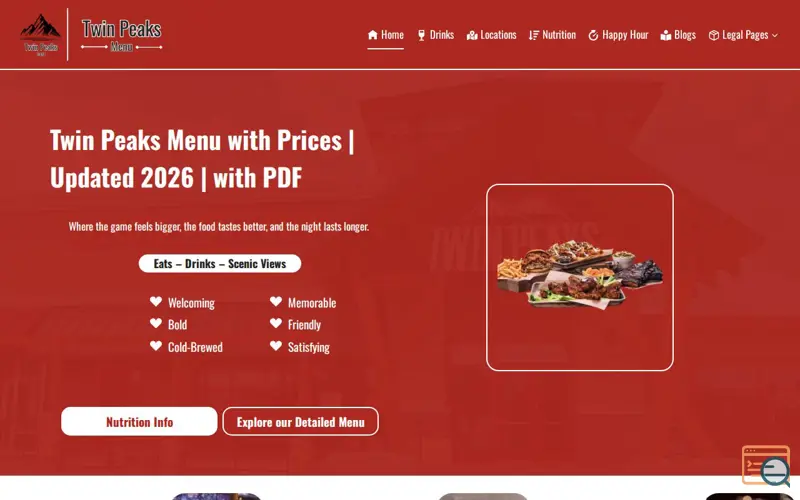 Screenshot of Twin Peaks Menu