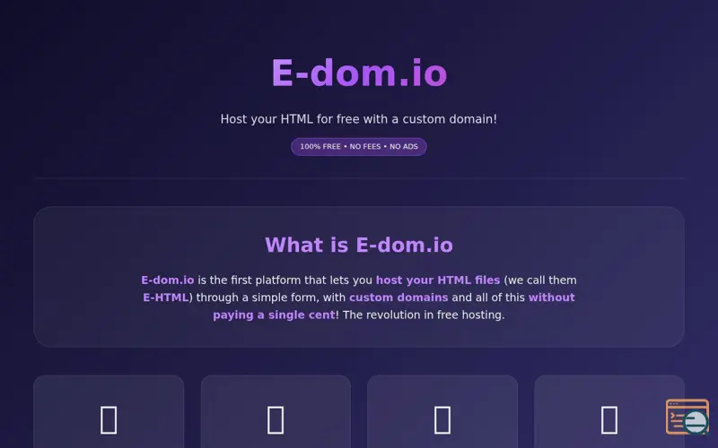 Screenshot of E-dom.io, a launch using Google Forms