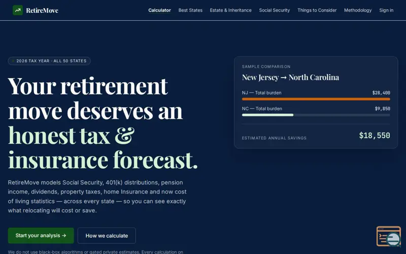 Screenshot of RetireMove