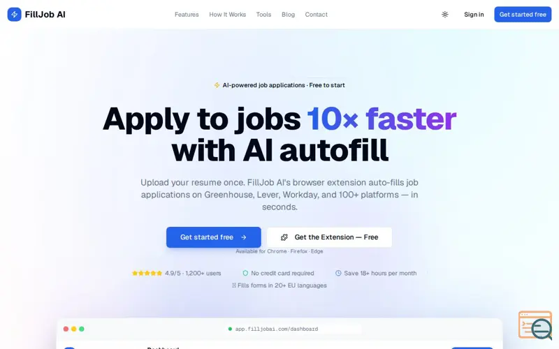 Screenshot of FillJob AI