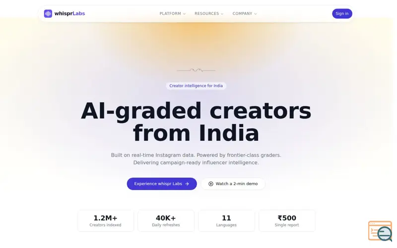 Screenshot of WhisprLabs