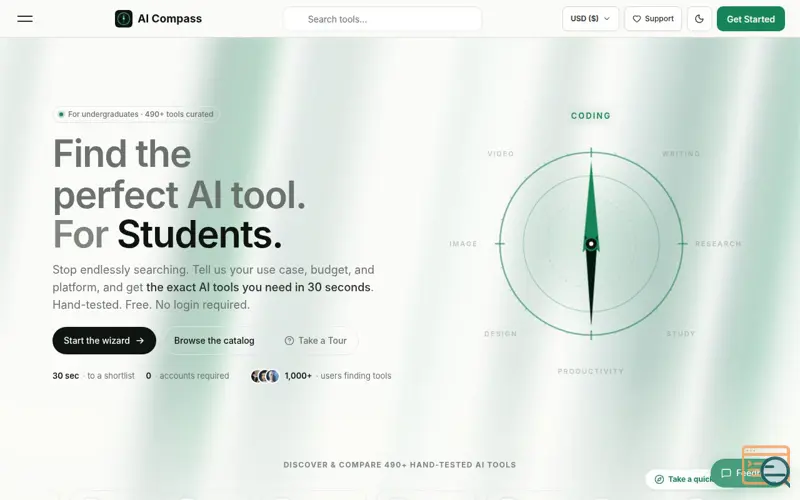 Screenshot of AI Compass
