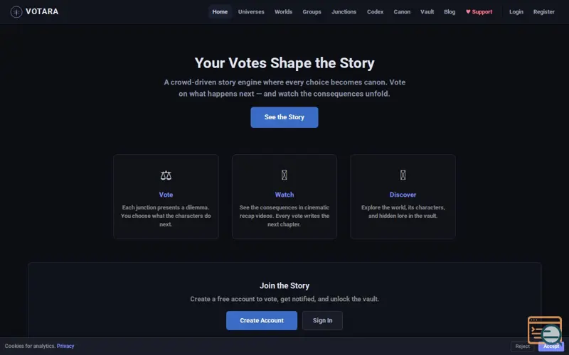 Screenshot of Votara