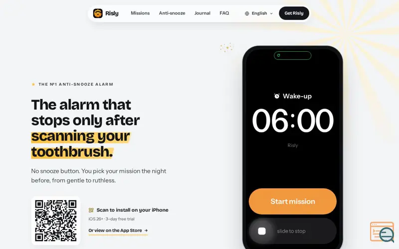 Screenshot of Risly — Anti-Snooze Mission Alarm Clock for iPhone