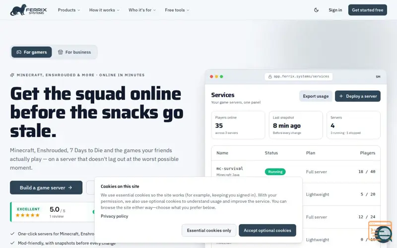 Screenshot of Ferrix Systems