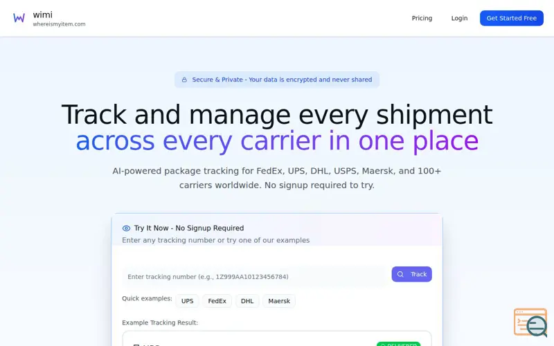 Screenshot of Whereismyitem 'Wimi