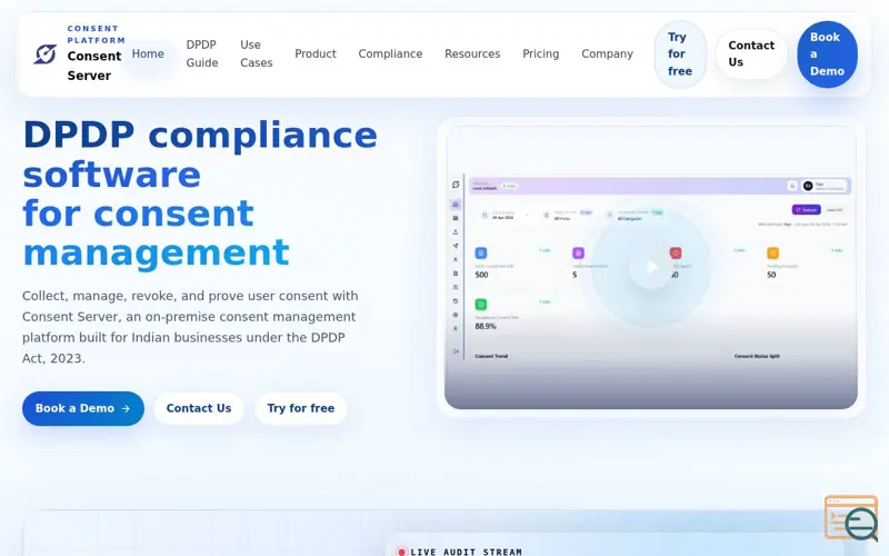 Screenshot of Consent Server