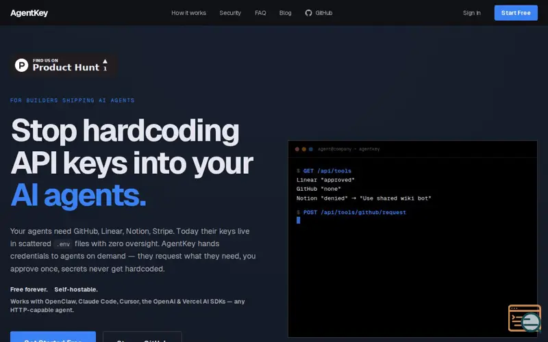 Screenshot of AgentKey