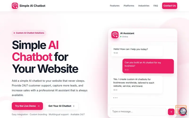 Screenshot of Simple AI Chatbot