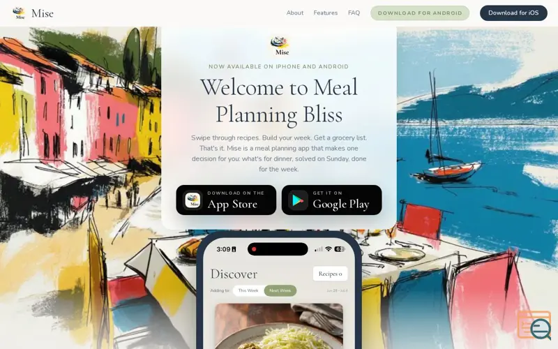 Screenshot of Mise