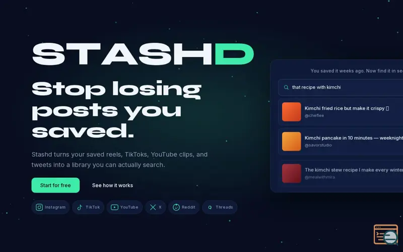 Screenshot of Stashd