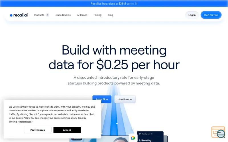 Screenshot of Startup Program by Recall.ai
