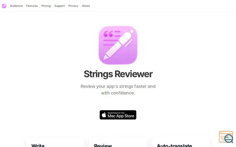 Screenshot of Strings Reviewer
