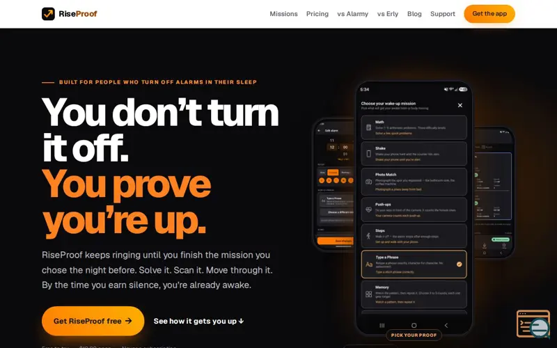 Screenshot of Alarm App That Makes You Get Up | RiseProof