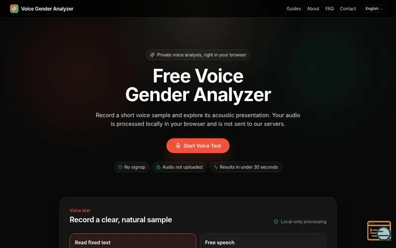 Screenshot of Voice Gender Analyzer