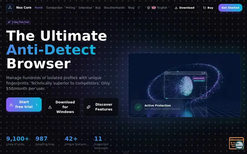Screenshot of Nox Core Browser