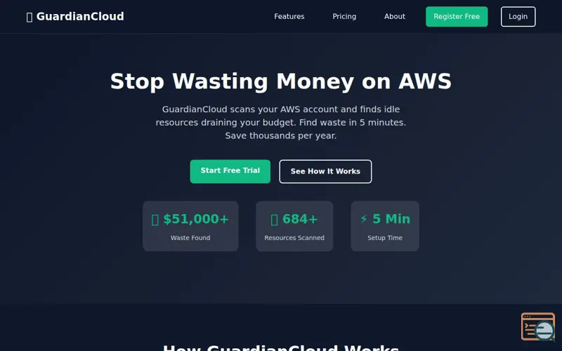 Screenshot of GuardianCloud
