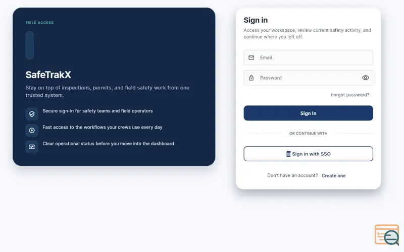 Screenshot of SafeTrakX