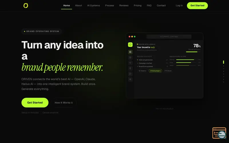 Screenshot of Oriven — Brand Operating System