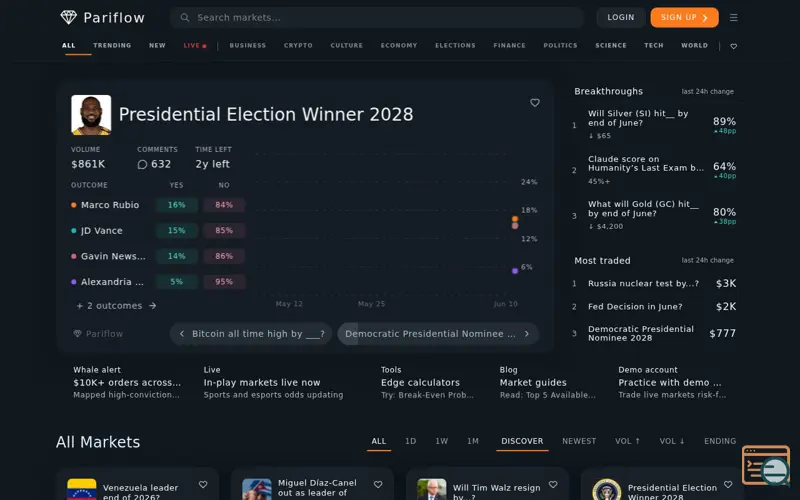 Screenshot of Pariflow