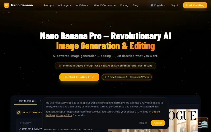 Screenshot of Nano Banana