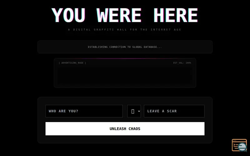 Screenshot of youwerehere.pixlush.com