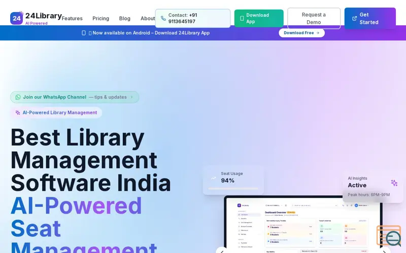 Screenshot of 24Library Study Room Manager