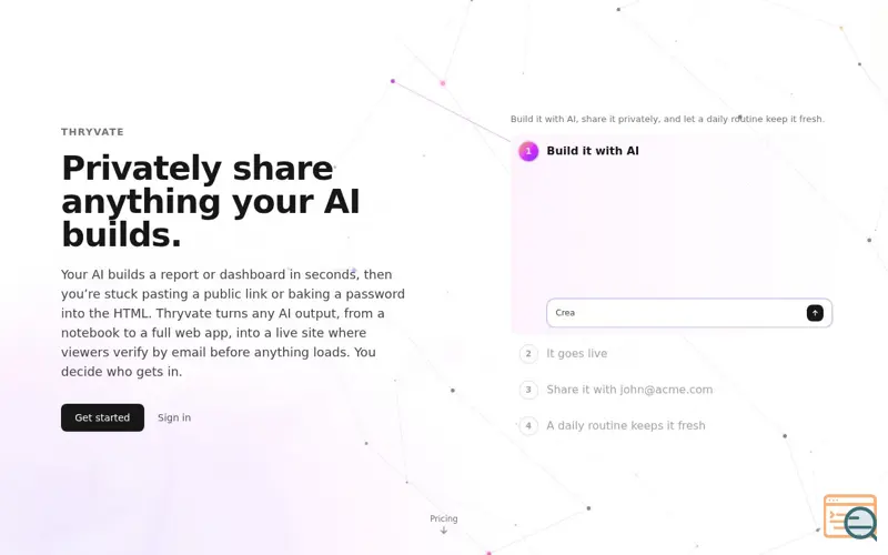 Screenshot of Thryvate