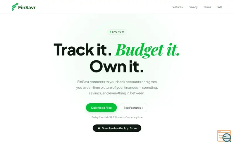 Screenshot of FinSavr
