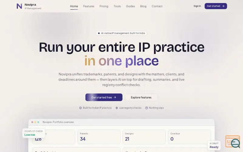Screenshot of Novipra