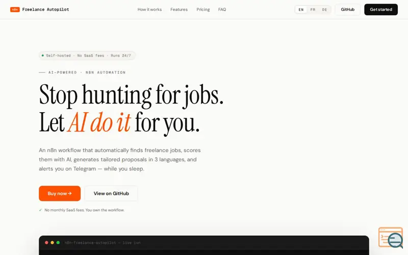Screenshot of n8n Freelance Autopilot