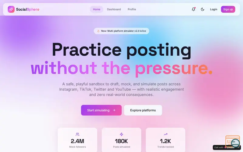 Screenshot of     SocialSphere