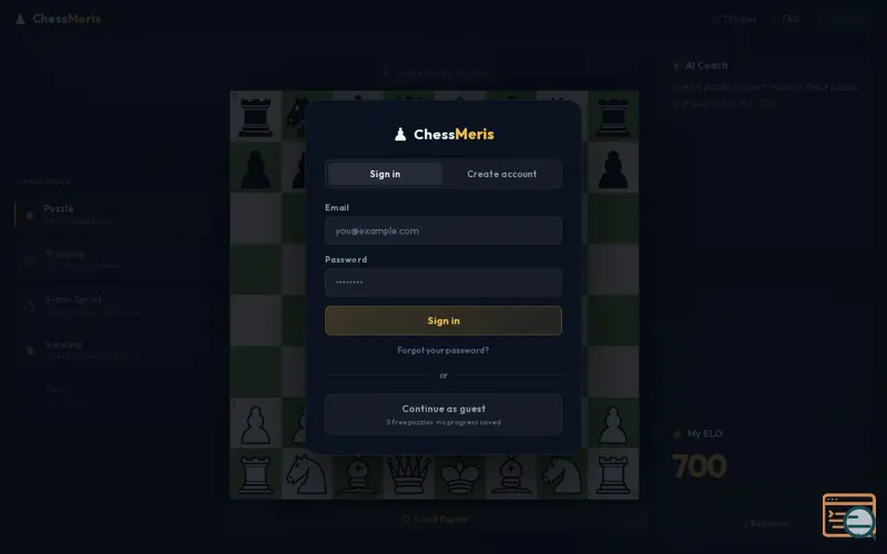 Screenshot of ChessMeris