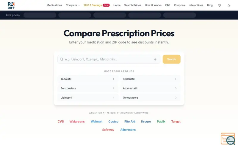 Screenshot of RxDiff