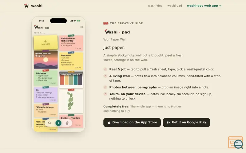 Screenshot of Washipad