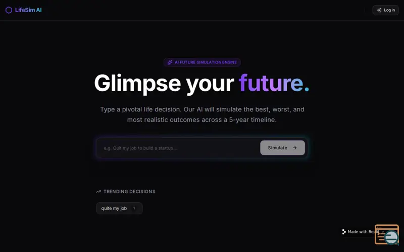 Screenshot of life simulator