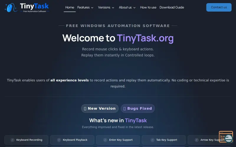 Screenshot of TinyTask Pro v3.0