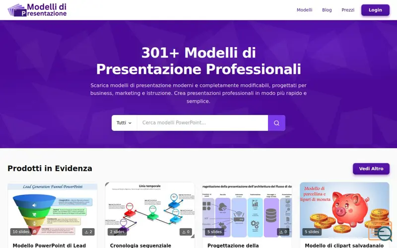Screenshot of Modello di presentazione